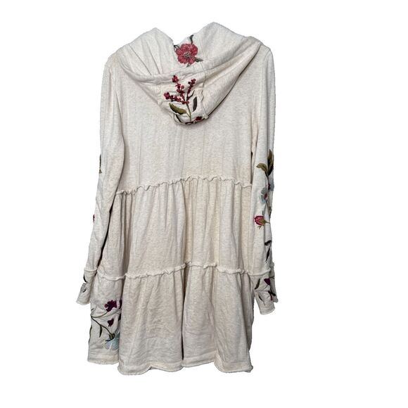Johnny Was Flore Tiered Zip Front Hoodie Boho Chic Women’s Size M Sweatshirt - Picture 2 of 14